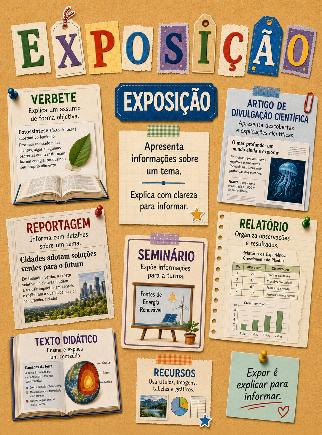 kit-cartaz-papel-kraft-tipologias-textuais 10 Mini Exposição